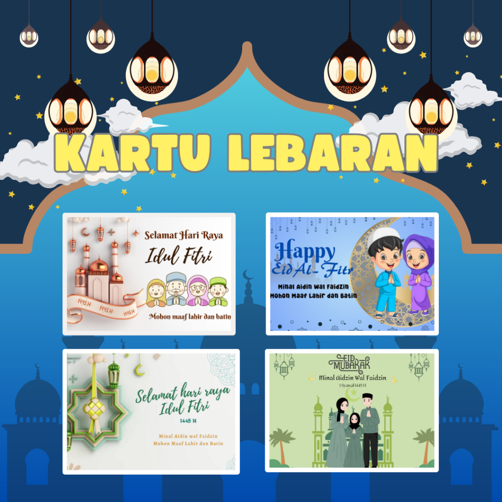 [A6] Kartu Lebaran 2025 Kartu Hampers Idul Fitri Lucu - Kartu Ucapan Lebaran Murah Custom