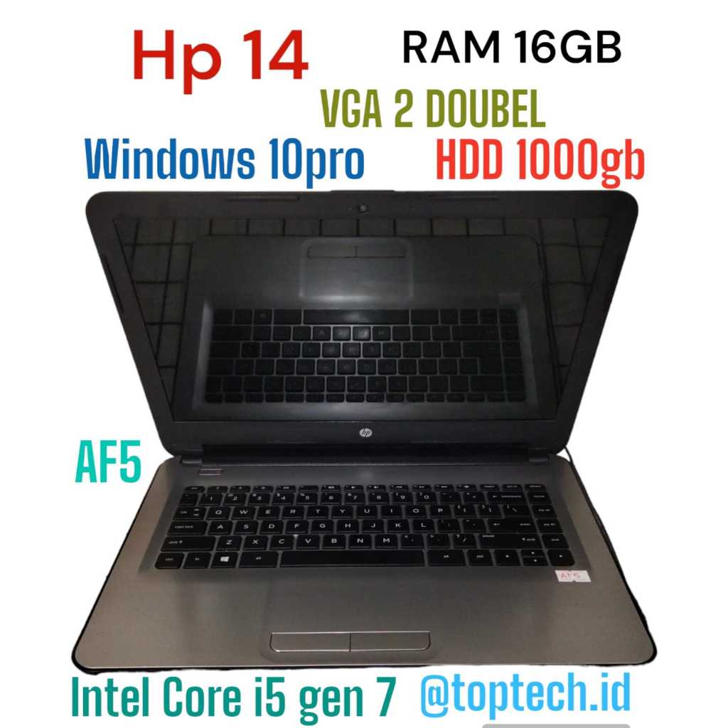 (AF5) Laptop Hp 14 netbook (abu abu)  Windows 10pro RAM 16GB HDD 1000GB Intel Core i5 VGA 2 (Radeon)