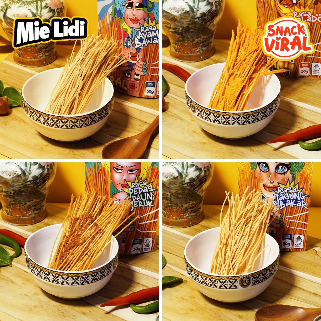 

Snack Viral - Mie Lidi Goreng Varian Rasa - Cemilan