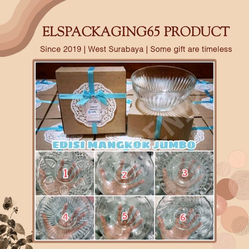 TIDAK ECER - Souvenir Mangkok Jumbo Kemas Dus DM 16-18cm