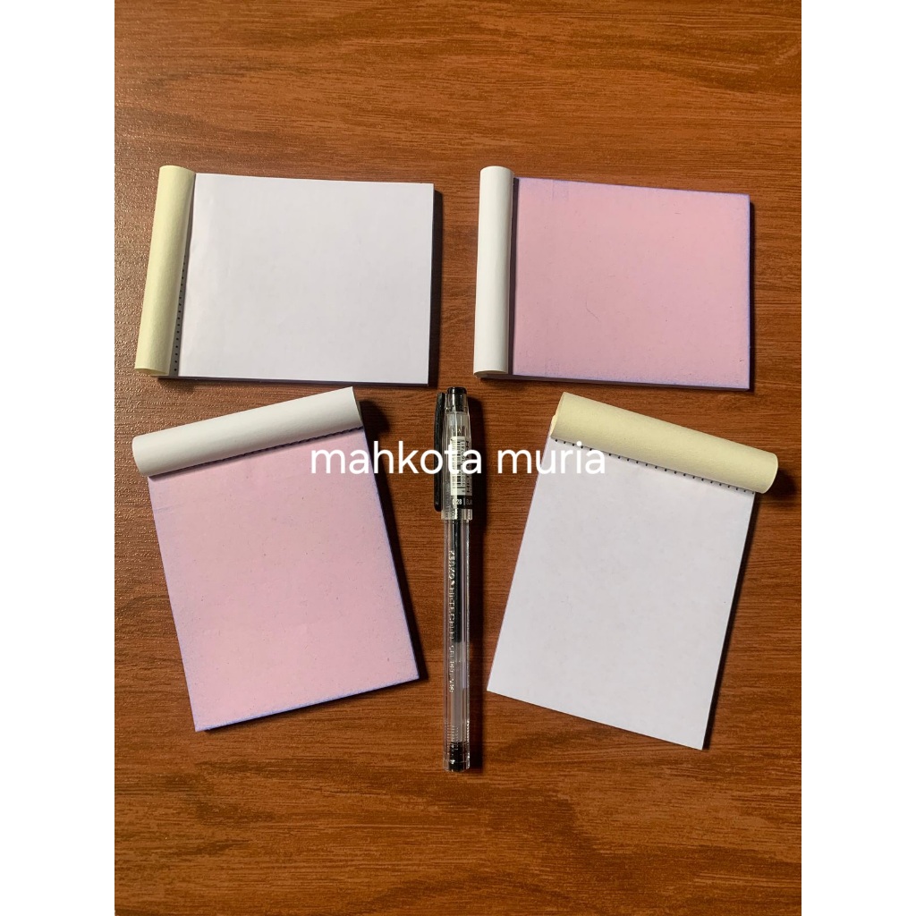 

NOTA MINI 2 PLY POLOS NCR UKURAN 1/8 FOLIO 8 X 10 CM LANGSUNG TEMBUS NOTA MURAH RANGKAP DUA
