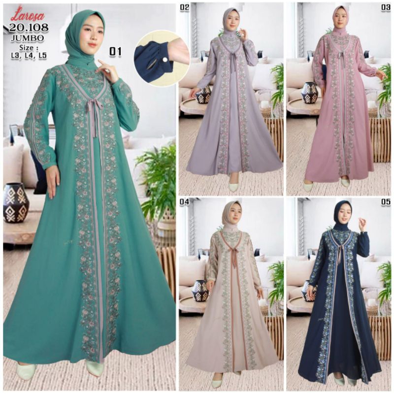 Set Gamis Larosa 20.108 Terbaru Dress by Larosa busana  -  Larosa dress original set hijab/ Kerudung