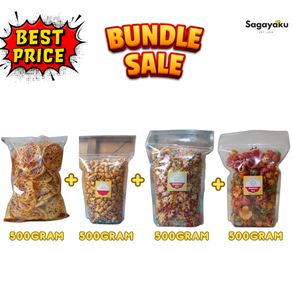 

SPESIAL PAKET BUNDLE SEBLAK KERUPUK MIE+MAKARONI+KERUPUK BINTANG+KERUPUK KEONG - SAGAYAKU