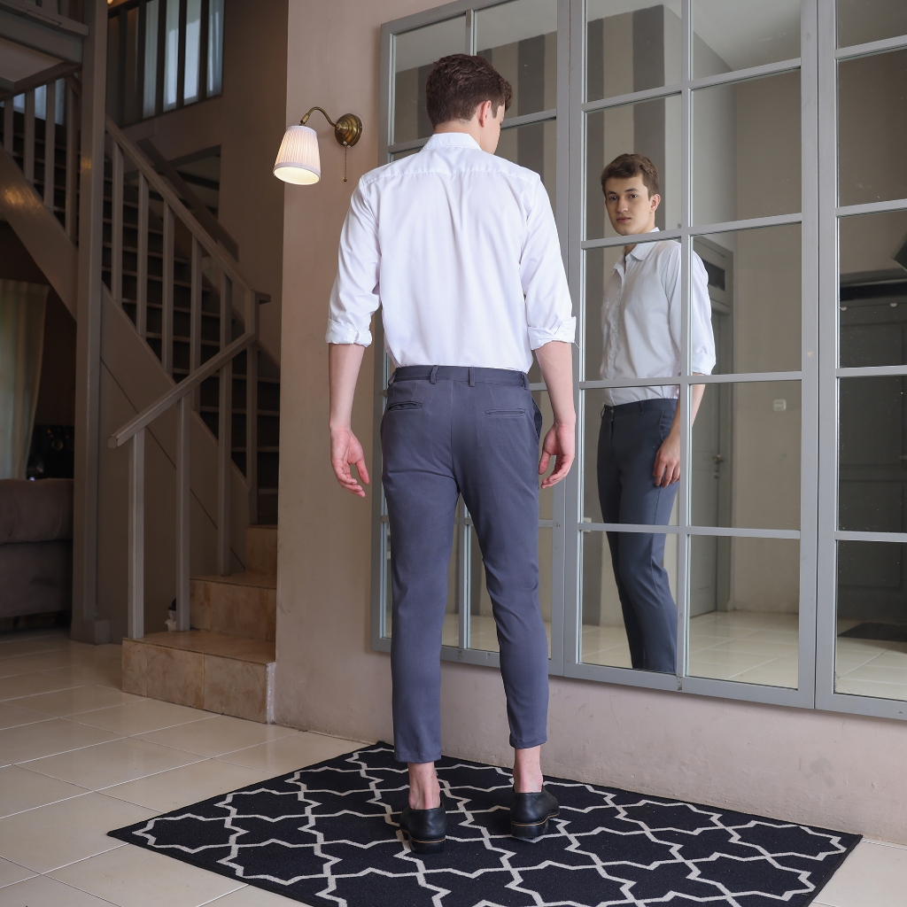 Chinos Ankle Pants Bluish Grey / Ankle Pants / Celana casual ankle pants