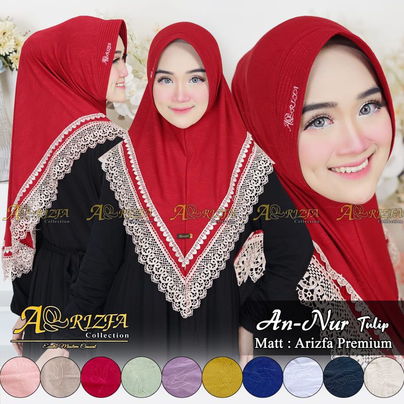 annur an nur An-Nur arrizfa jilbab instan renda premium