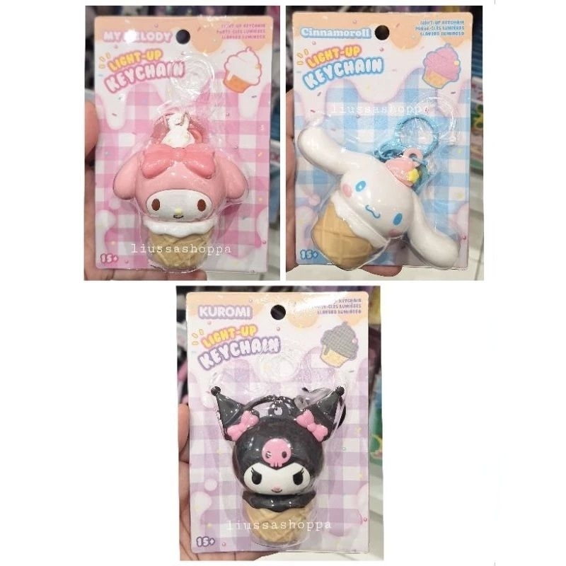 Gantungan Kunci Miniso - Ice Cream Light-up Keychain