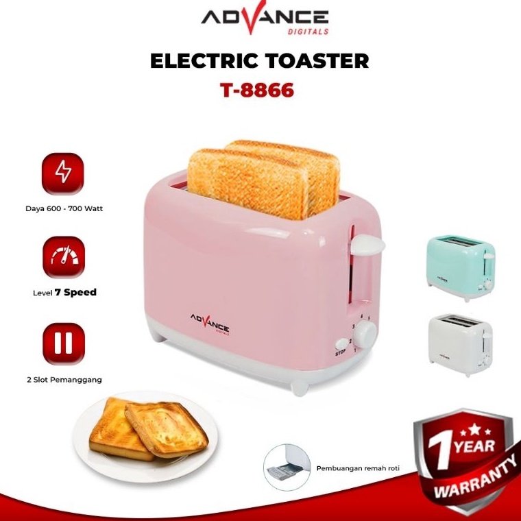 Advance T8866 Toaster Roti  Pemanggang Roti Bakar Low Watt