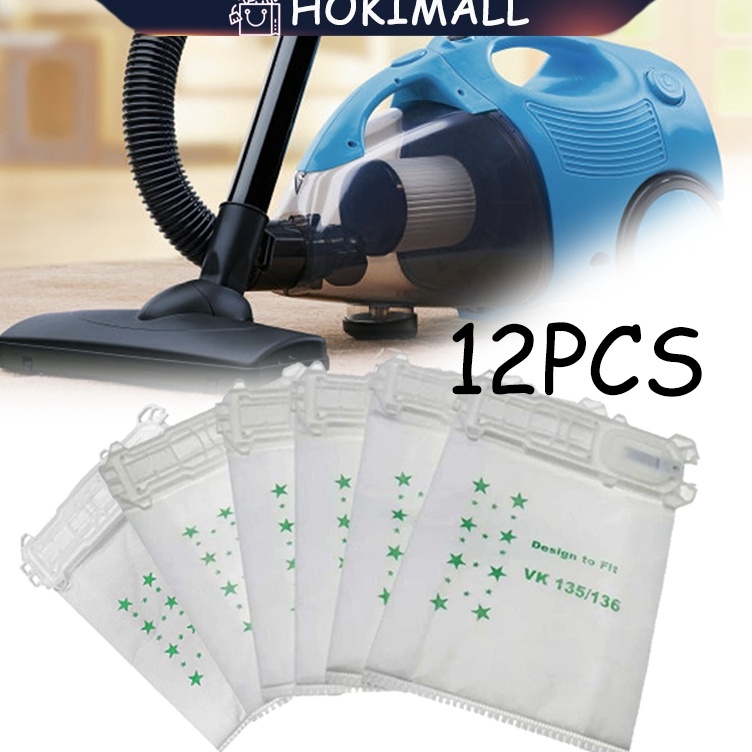 Zn 12PCS Kantong Debu Untuk Vorwerk VK135 VK136 Vorwerk Vacuum Cleaner Dust Bag Terbaru