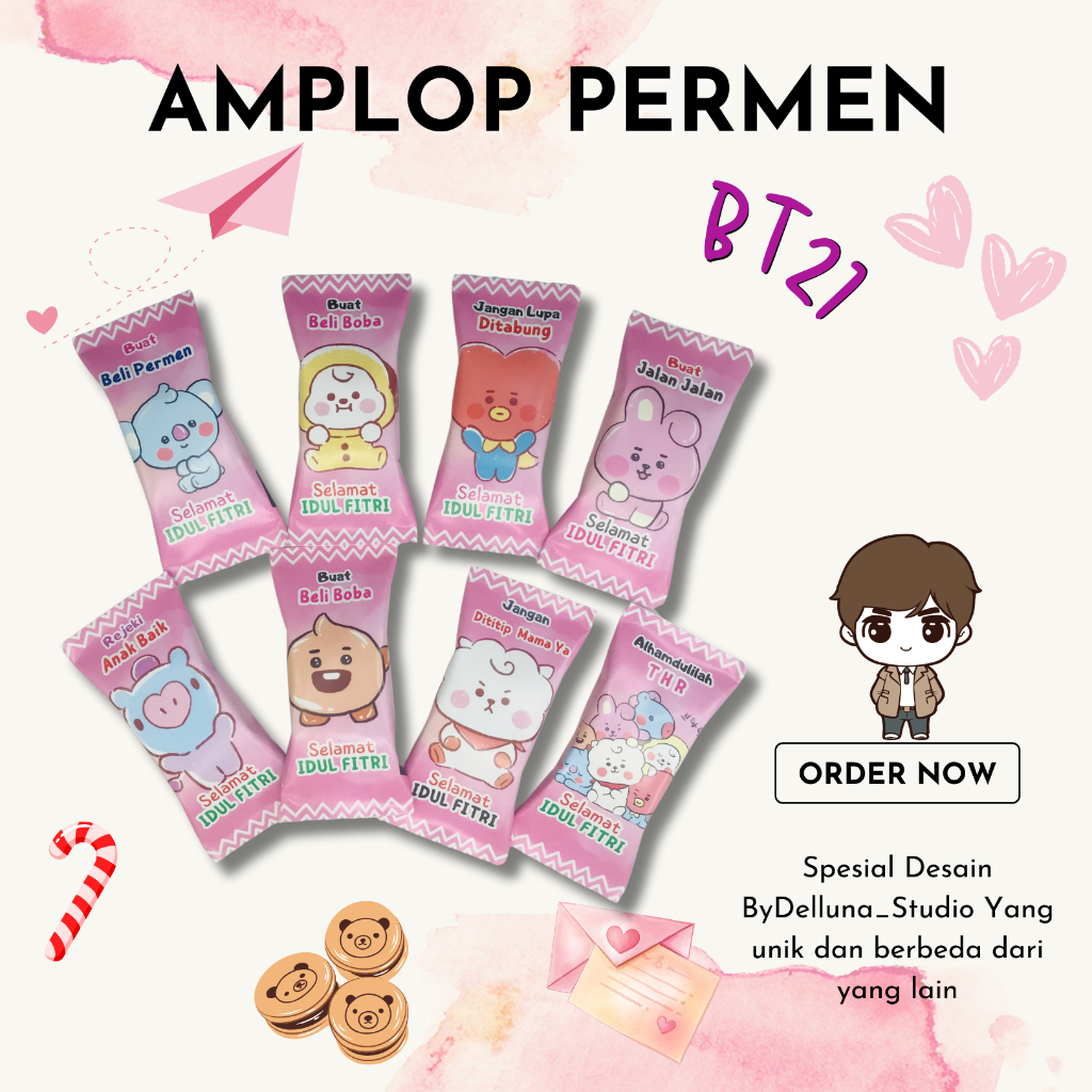 

Amplop Lebaran Kpop Bt21 Bts Anime Kartun Lucu Amplop Permen Unik Viral Angpao Hari Raya Gemes Gemoy Murah Berkualitas