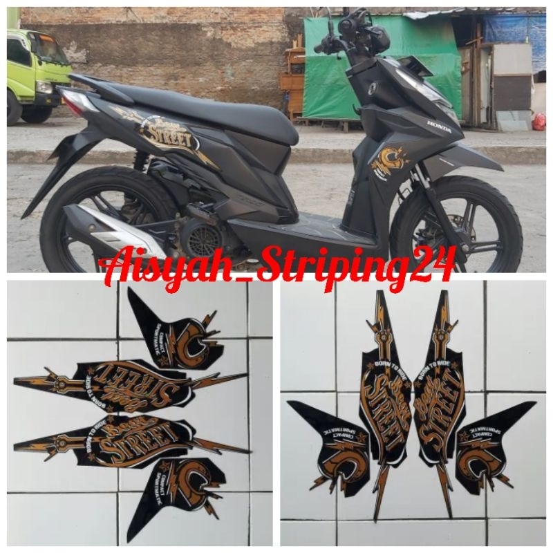 STIKER STRIPING LIS BODY MOTOR HONDA BEAT STREET 2019
