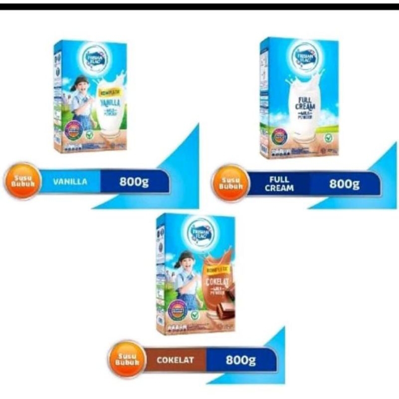 

Frisian flag susu bubuk kompleta coklat vanila dan full cream 800gr