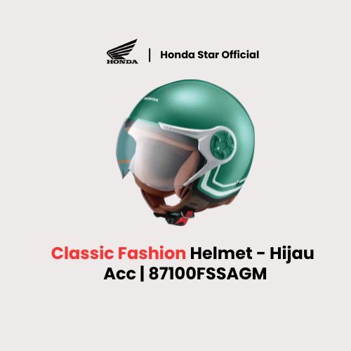 Honda ORI Fashion SNI Half Face Helm Helmet - HIJAU