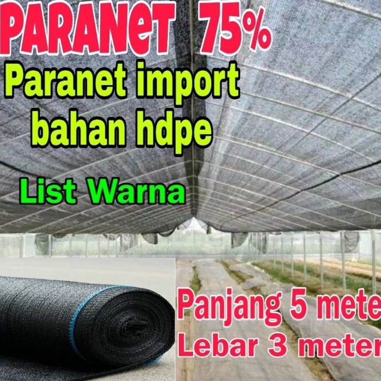 Sale Oke PARANET 75  Panjang 5 meter x Lebar 3 meter  Peneduh  Anti UV  Shade Net Jaring Paranet