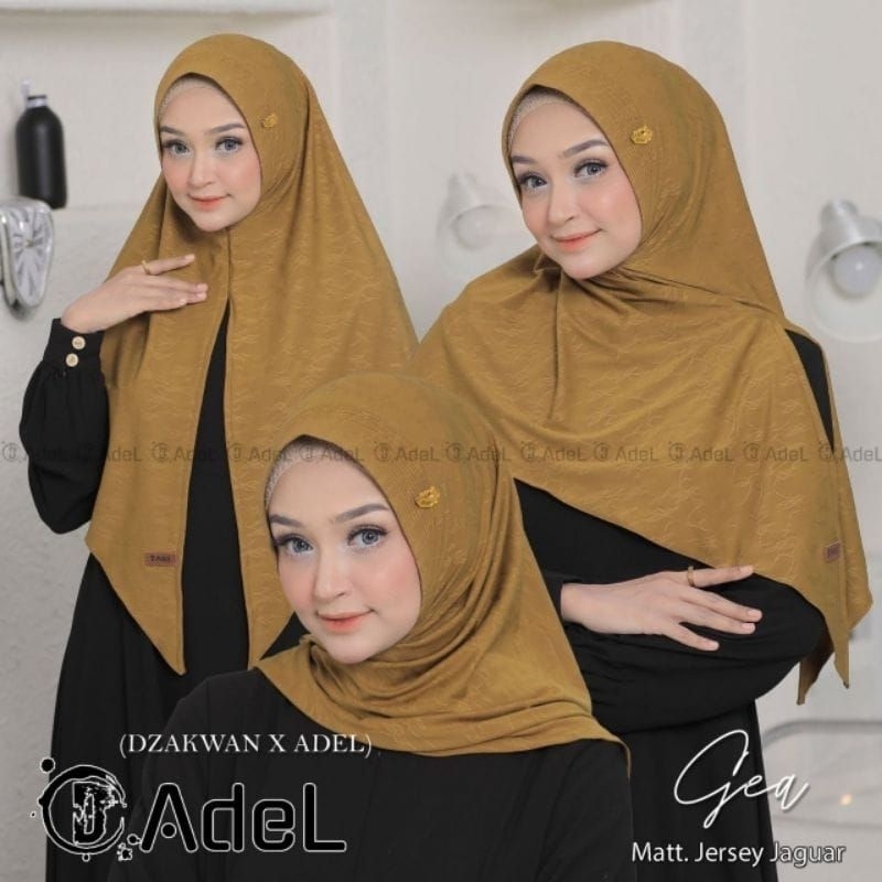 ADEL Hijab Segitiga Instan Soft Ped Jersey Jaguard Gea Hijab Terbaru
