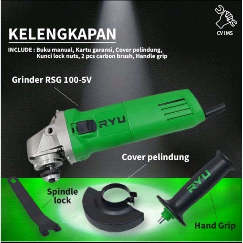 Gerinda Ryu RSG 100-5V Variable Speed/Pengatur Kecepatan RYU