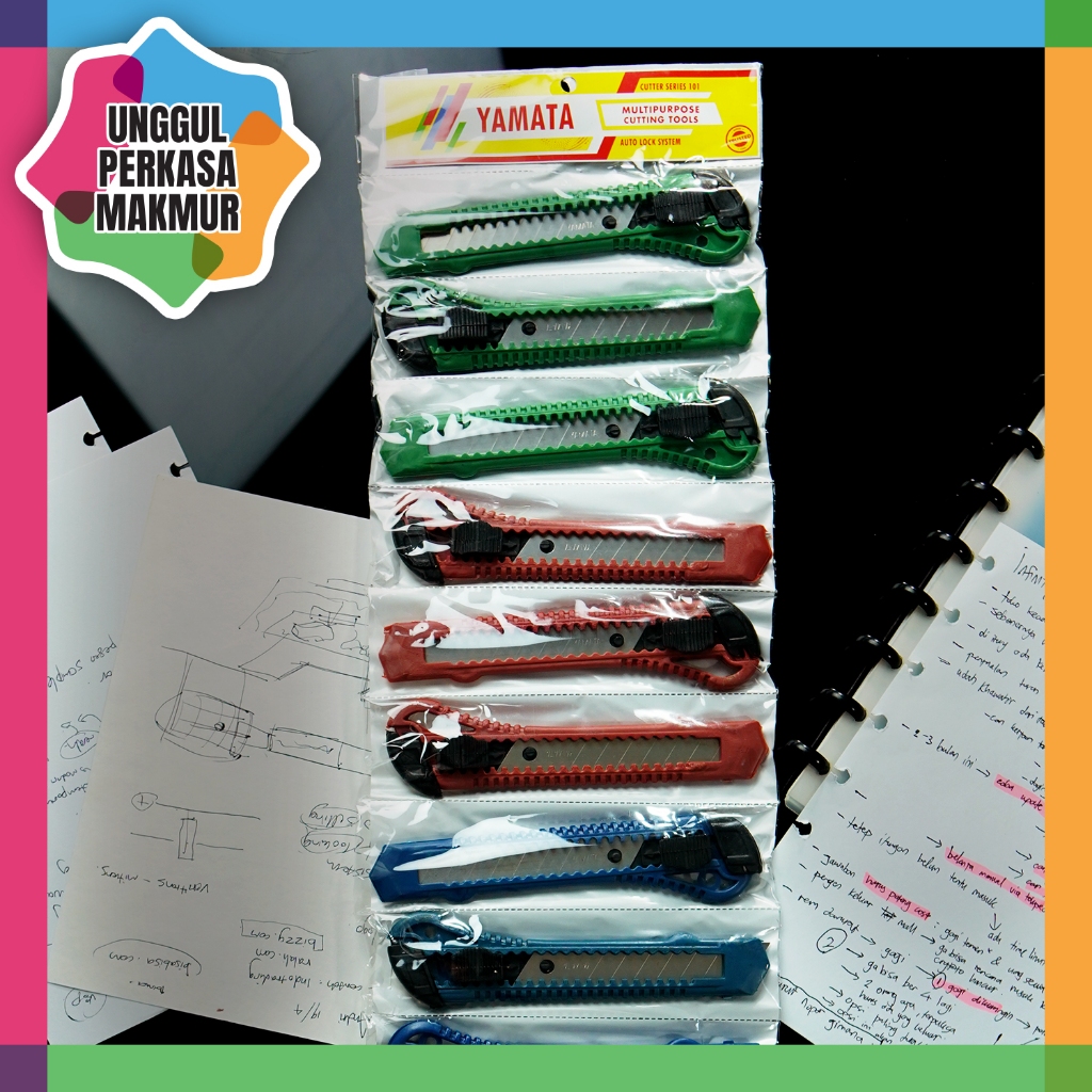 

Cutter Besar 1 Lusin 12 pcs Silet Murah Pisau Pemotong ATK