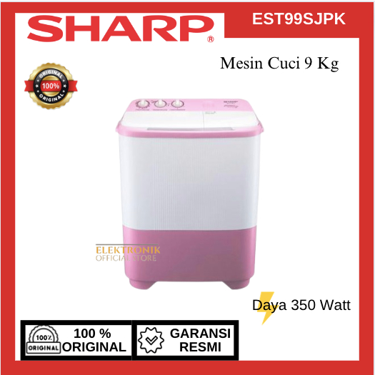 SHARP MESIN CUCI 2 TABUNG EST 99SJPK 9KG/EST-99SJPK/EST 99SJPK/SHARP MESIN CUCI/SHARP MESIN CUCI MUR
