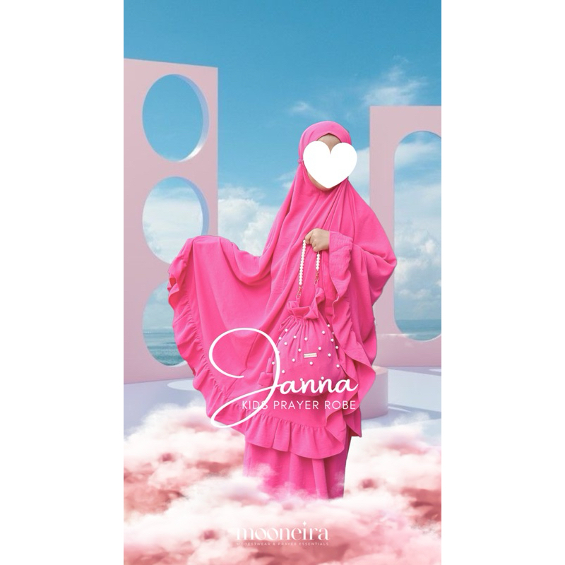 JANNA Prayer Set - Mukena Anak - Mukena Airflow Crinkle