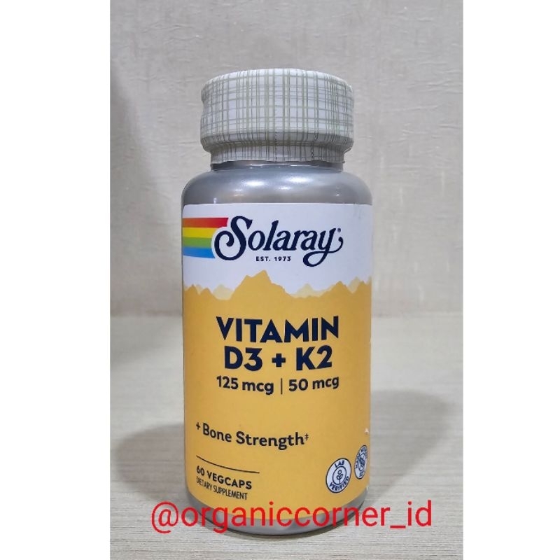 Solaray Vitamin D3 K2 5000 IU 60 Veg Caps ORIGINAL100% USA