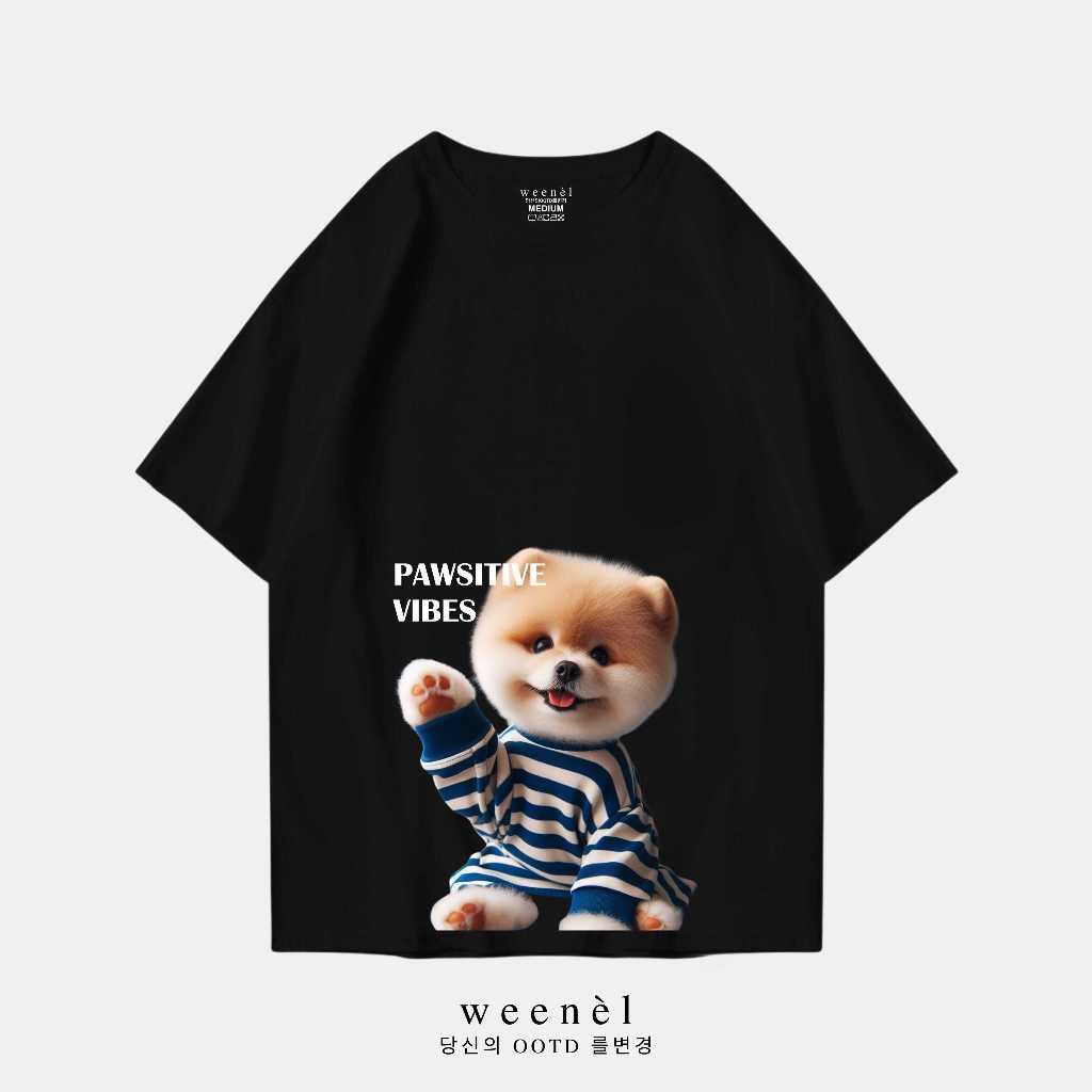 Weenel T-Shirt Oversize Pawsitive Vibes Pomeranian