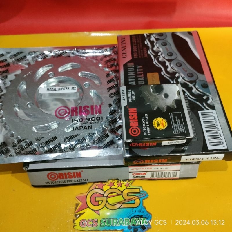 gear set,ger set,rantai gir paket full set Jupiter mx old,Jupiter mx lama BAJA PLATINUM QUALITY JAPA