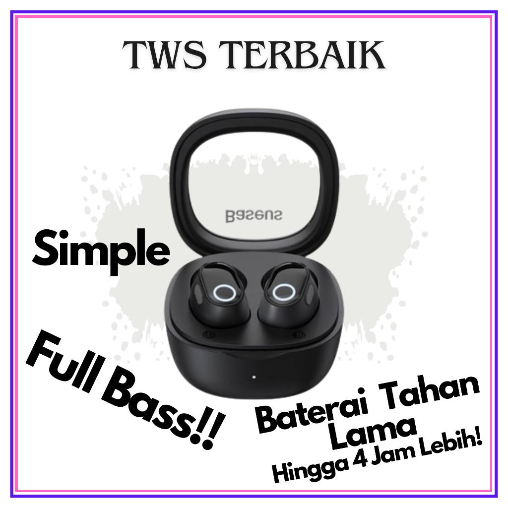 TWS EARPHONE HEADSET BASEUS TERBAIK TERMURAH AWET BATERAI wireless Bluetooth second bekas