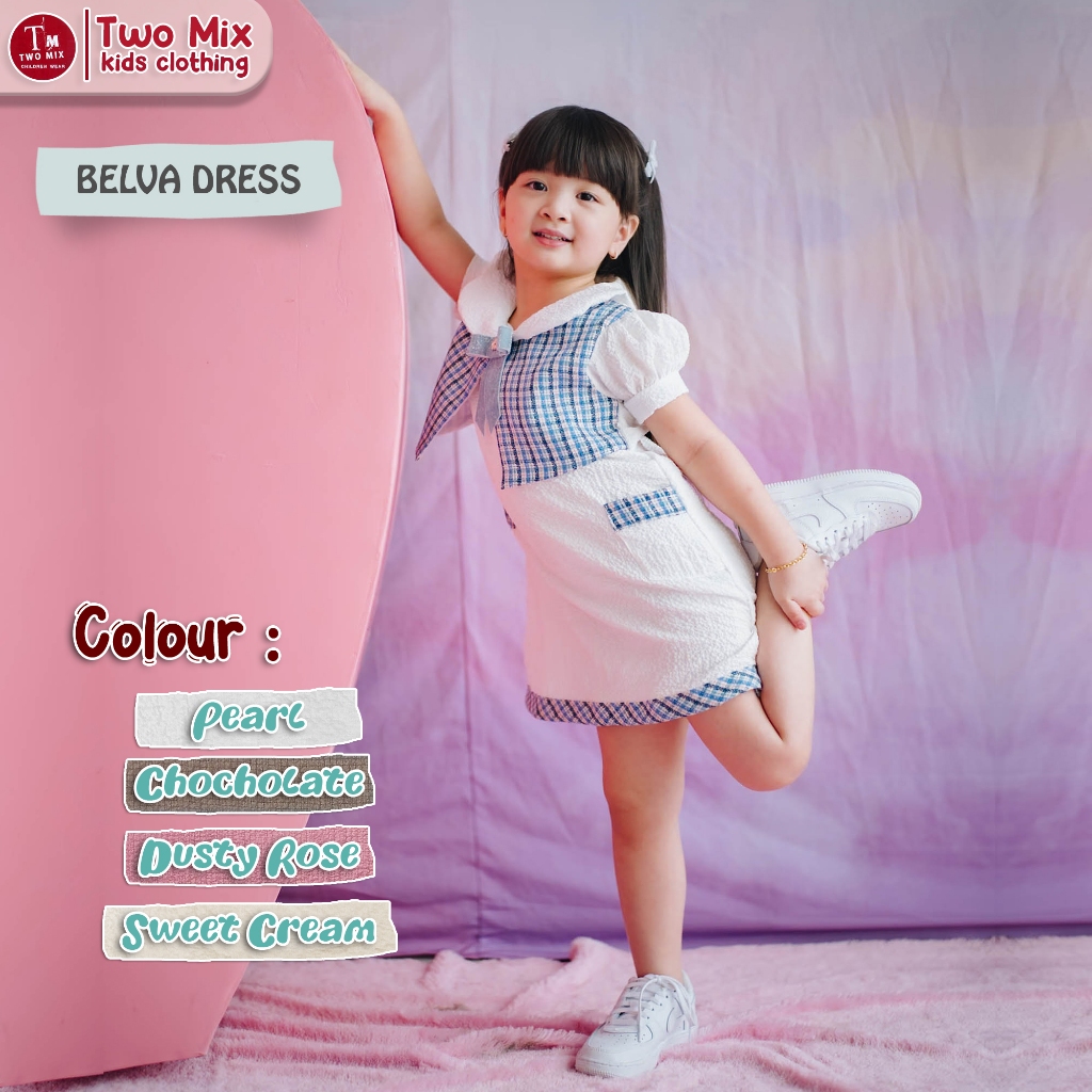 Belva Dress Anak Perempuan Lucu - Baju Anak Cewek 1-12 Tahun 4391