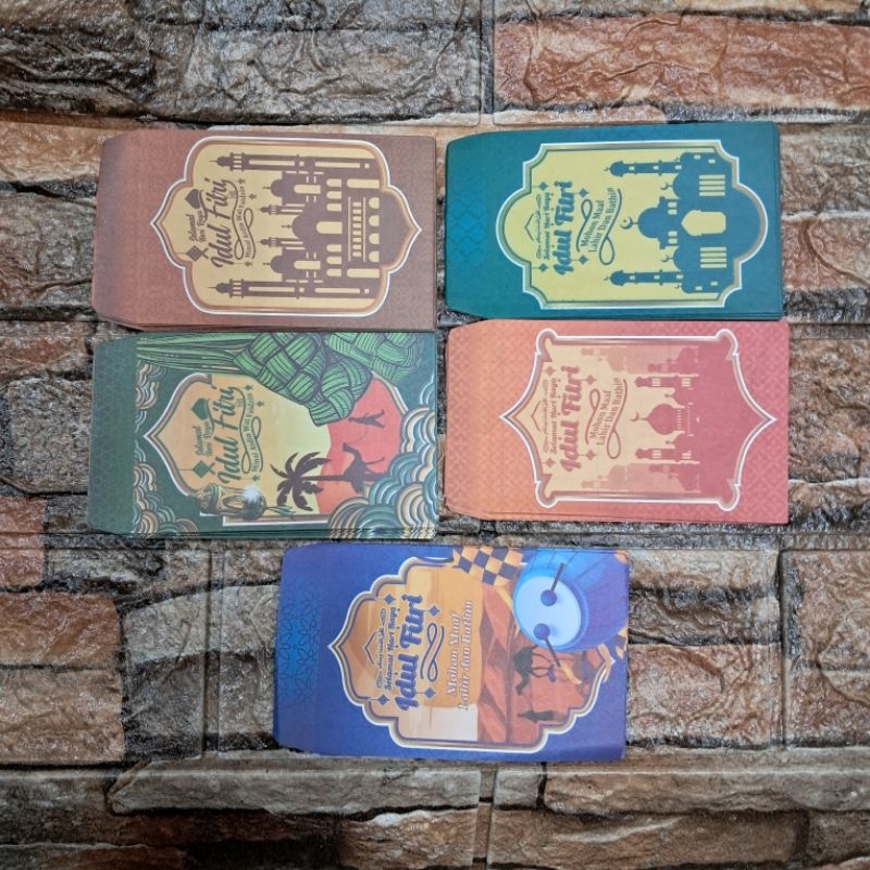 

[ 100 Lembar ] Angpau Amplop Lebaran Idul Fitri Kertas HVS Daur Ulang Gambar Masjid