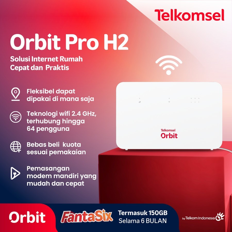Telkomsel Orbit Pro H2 Modem WiFi 4G High Speed Bonus Data - Pro H2