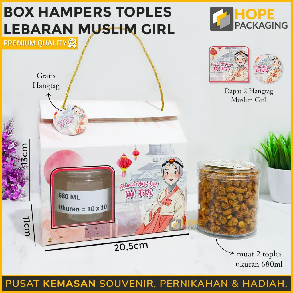 

Box Hampers Toples Lebaran Muslim Girl + Gratis Hangtag / Box Mika Idul Fitri / Box Toples Jar / Kotak Kue Lebaran / Box Mika / Dus Box / Souvenir Hampers Idul Fitri