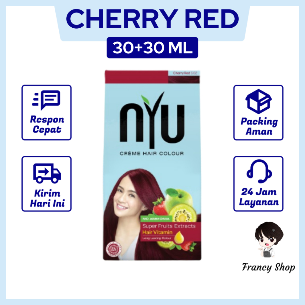 NYU Creme Hair Colour Cherry Red Pewarna Rambut Merah 30+30 ml