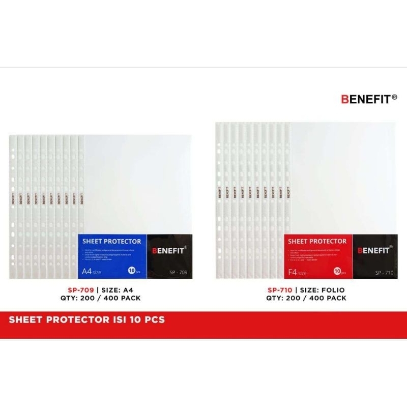 

Sheet Protector/ PP Pocket File Transparan A4 SP-709 isi 10pcs