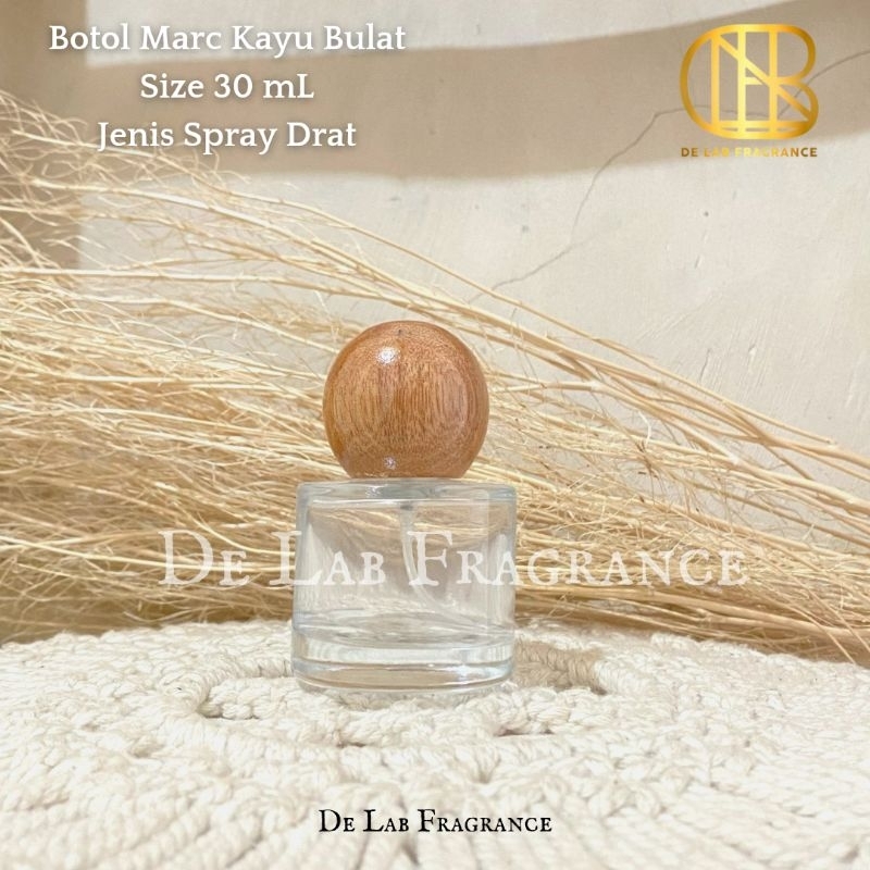 botol parfum marc 30 ml tutup kayu bulat drat/botol parfum isi ulang/botol parfum 30 ml/botol parfum