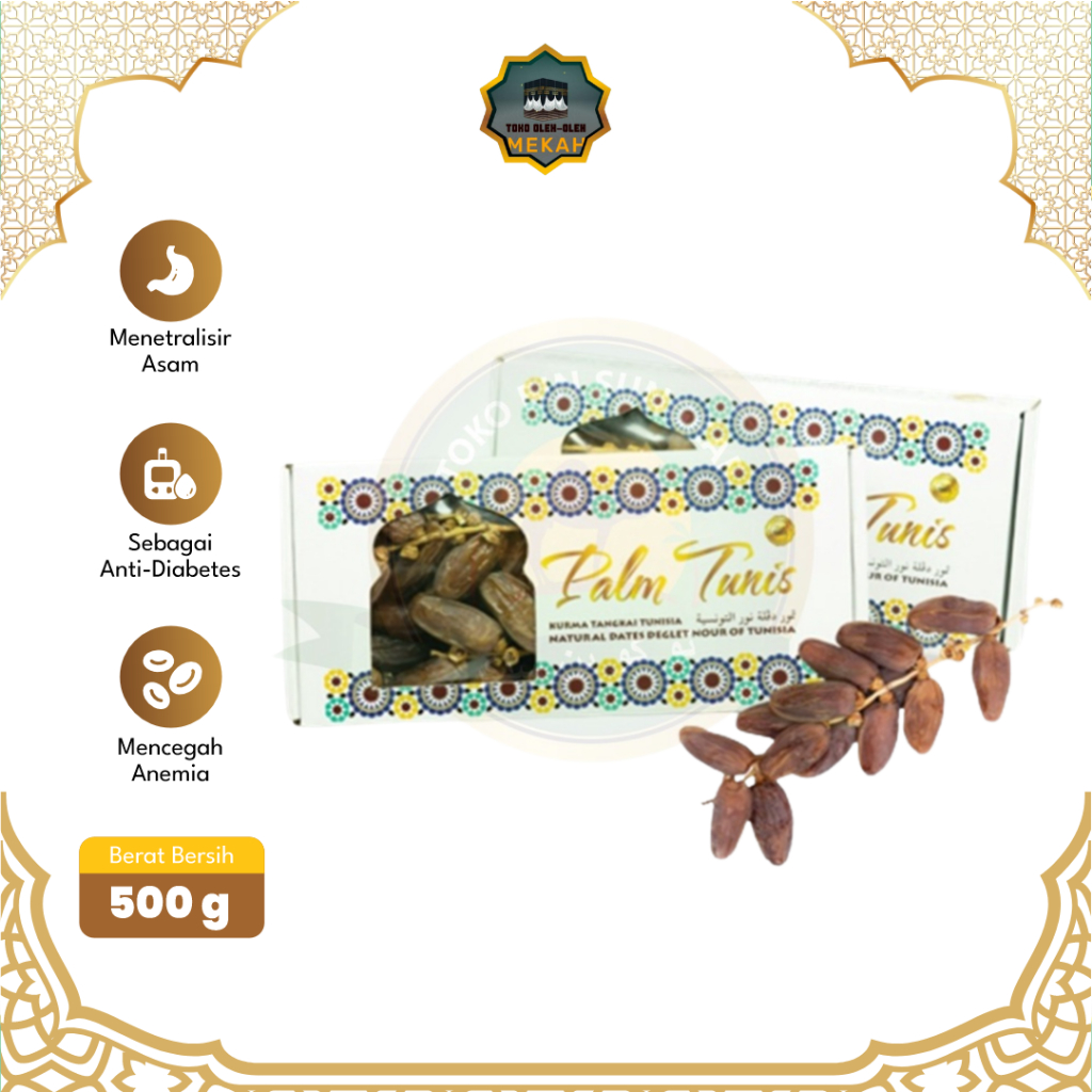 

Kurma Tangkai Palm Tunis Premium Dates Fresh 500gr Oleh Oleh Haji Souvenir Umroh 100% Original