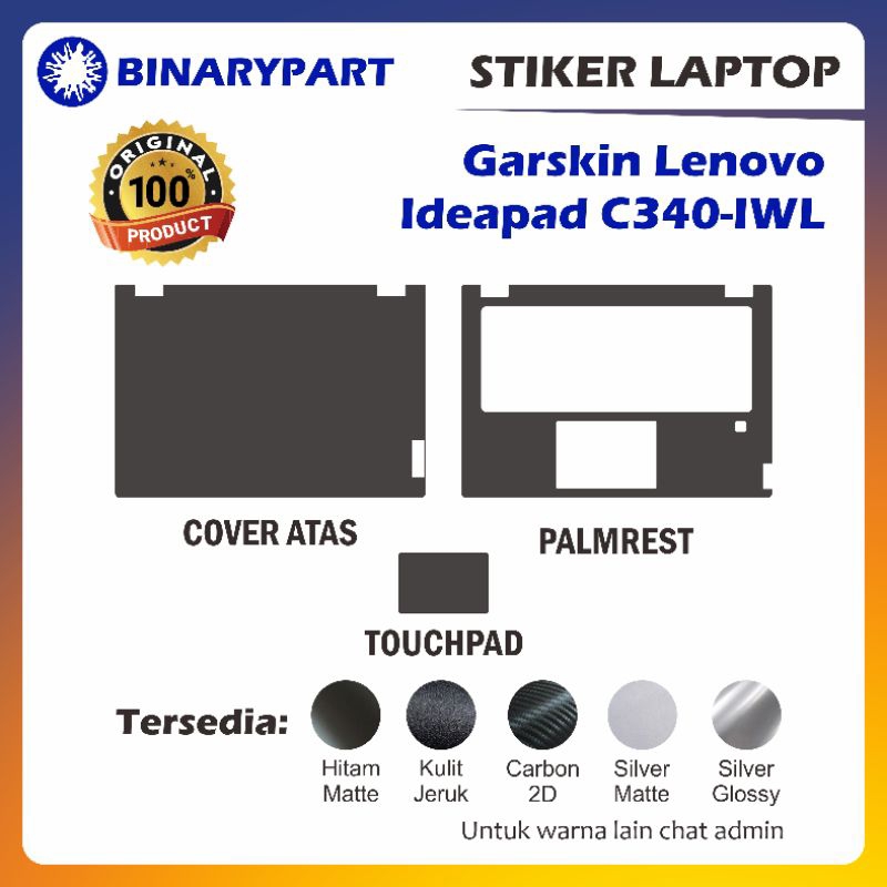 GARSKIN LAPTOP LENOVO IDEAPAD C340-IWL -Stiker Laptop Lenovo Ideapad C340-IWL Cover Atas Plamrest To