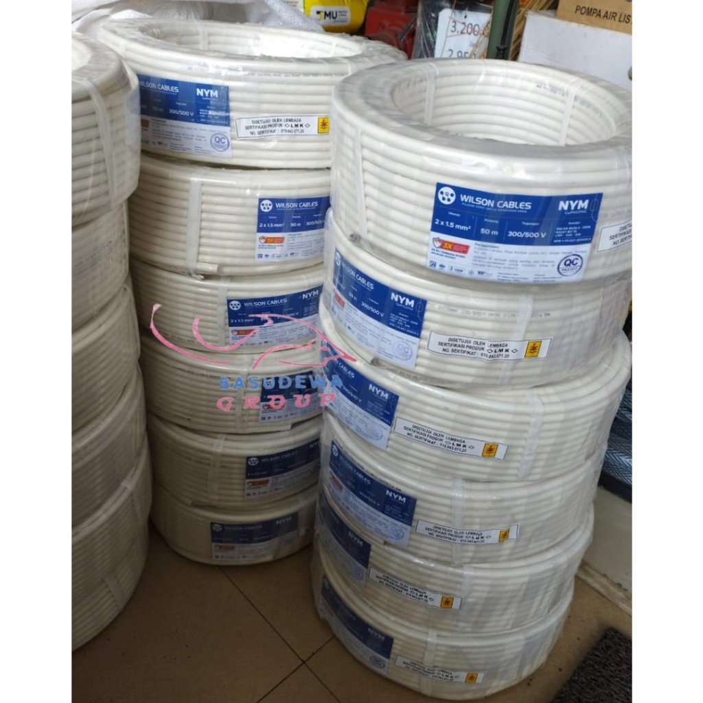WILSON KABEL NYM 2x1.5 mm2 / Kabel Tembaga Kawat WILSON CABLES