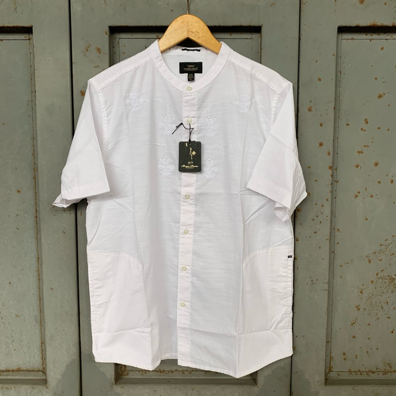Kemeja Koko MGee Original ALFERO C056 Putih Lengan Pendek