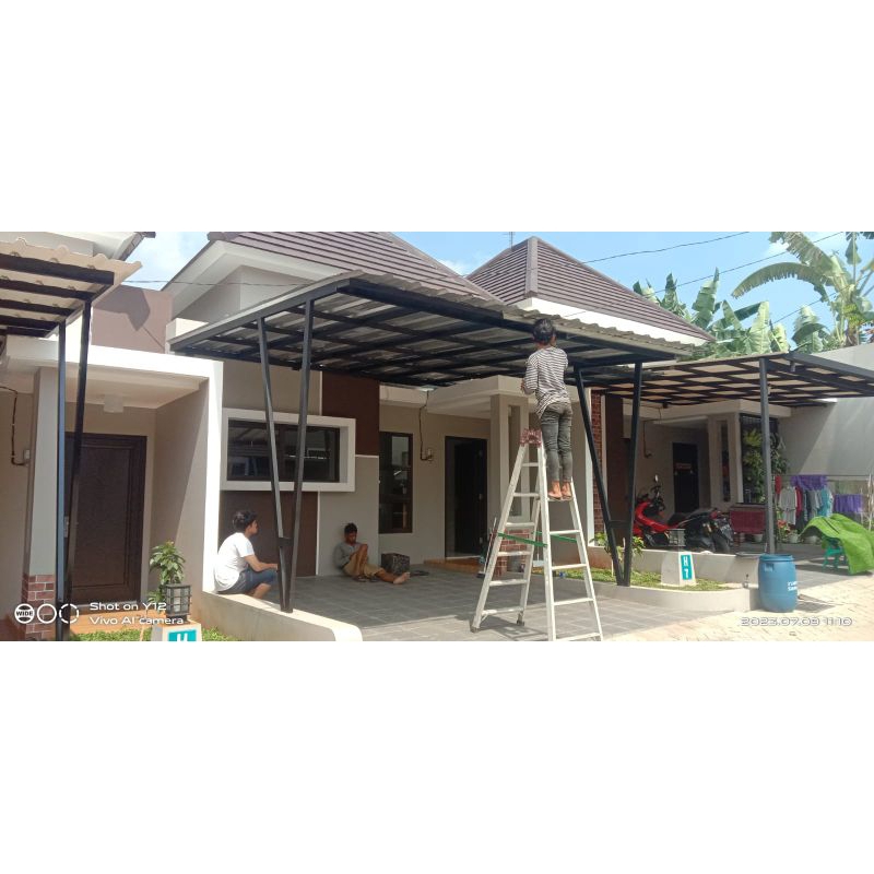 kanopi atap spandek pasir