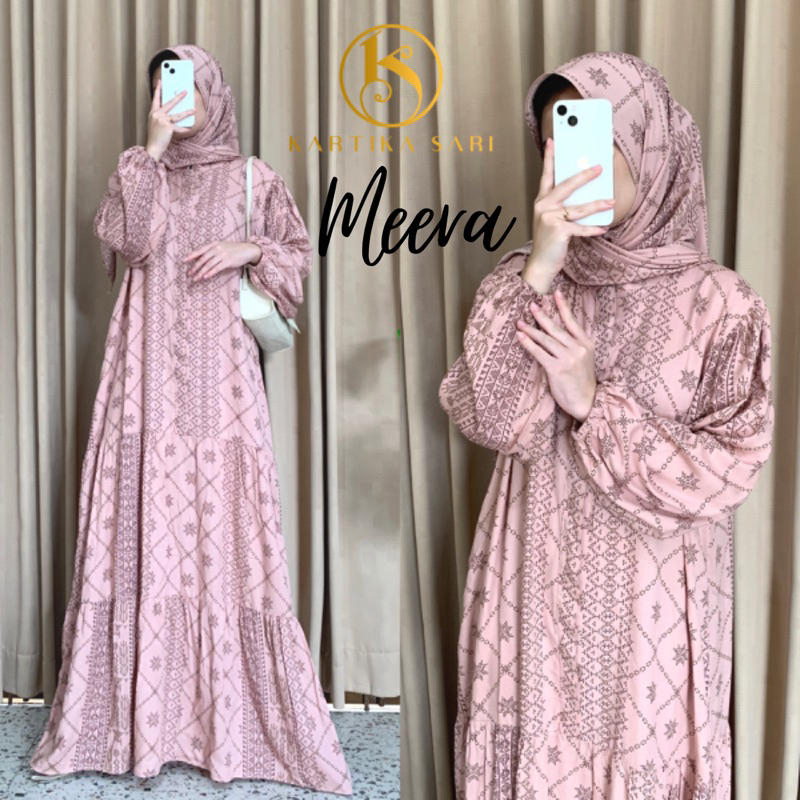 Meera Dress Set Hijab Gamis Kerudung Busui Bumil Friendly