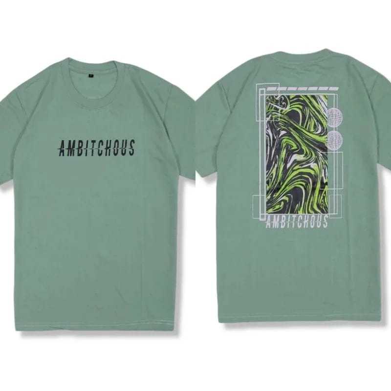 Kaos Ambitchous Sage Green/Kaos Distro/Kaos Pria Wanita Unisex