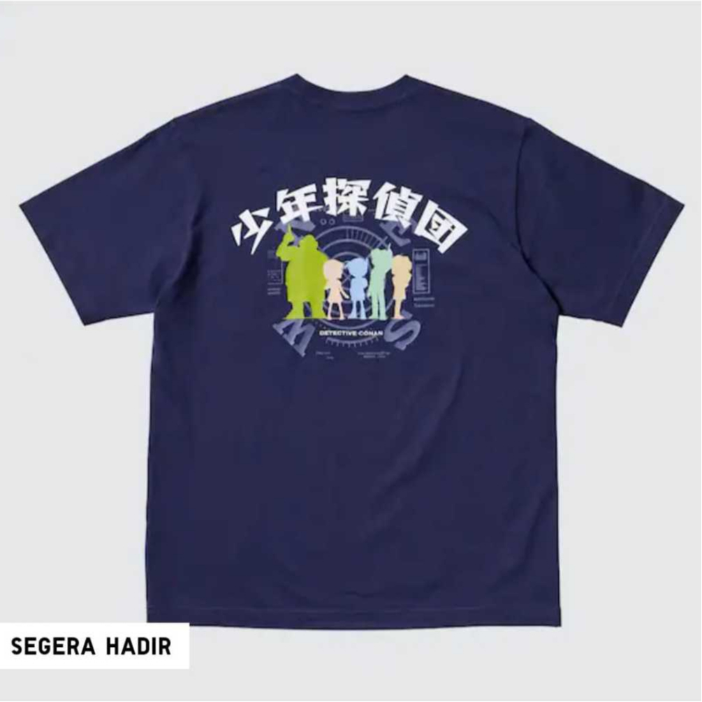 T SHIRT UNIQLO GRAFIS UT DETECTIVE CONAN NESW DARK BLUE | KAOS ANIME OFF NEW 2024