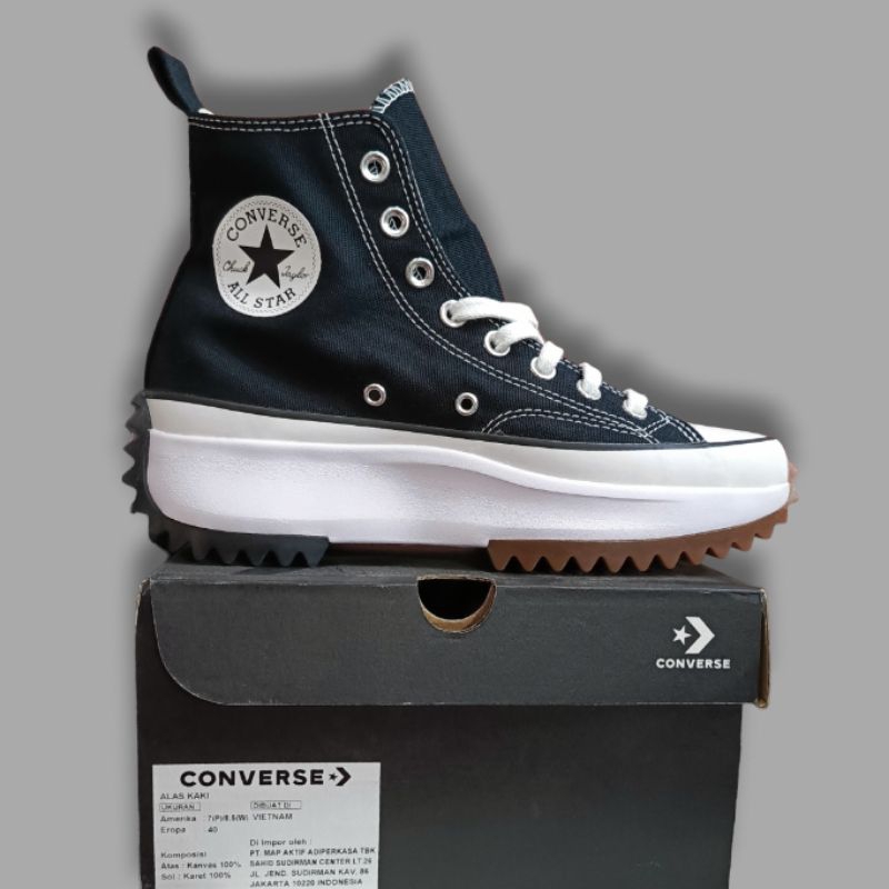 CONVERSE RUN STAR HIKE BASIC BLACK WHITE ORI PT.MAP