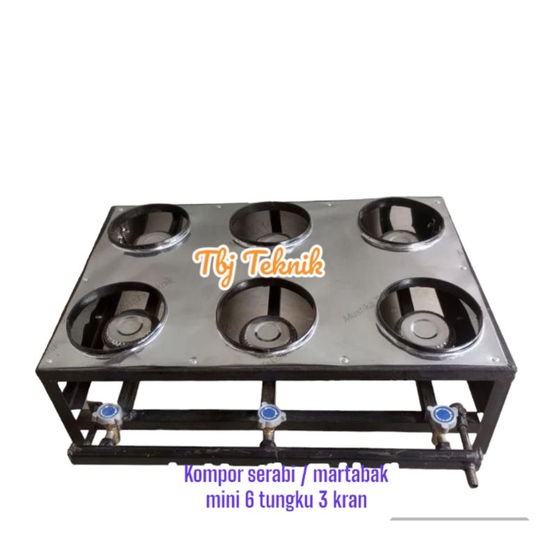kompor serabi/ kompor martabak mini 6 tungku 3 kran