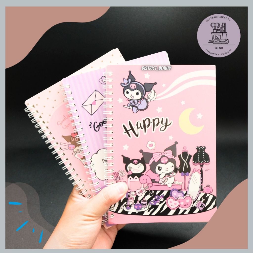 

BUKU SPIRAL A5 KUROMI NOTEBOOK SPIRAL KUROMI UNGU BUKU RING A5 SANRIO LUCU