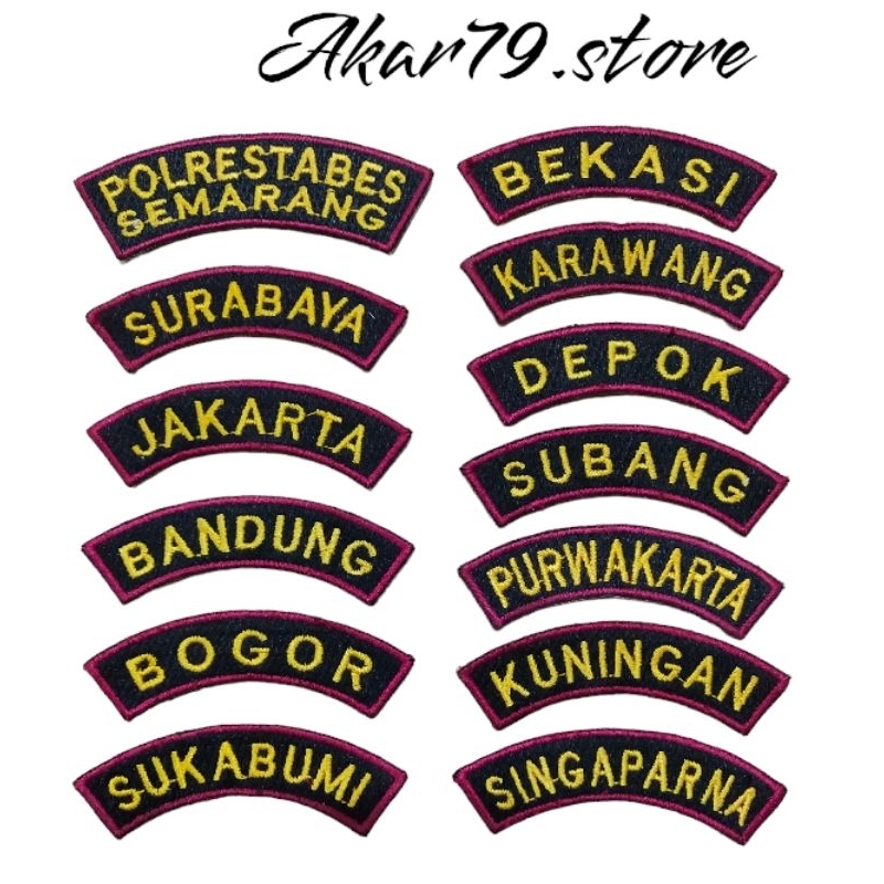 BORDIR,BADGE,PATCH,EMBLEM,ATRIBUT,SATPAM,POLDA,LOKASI,DAERAH