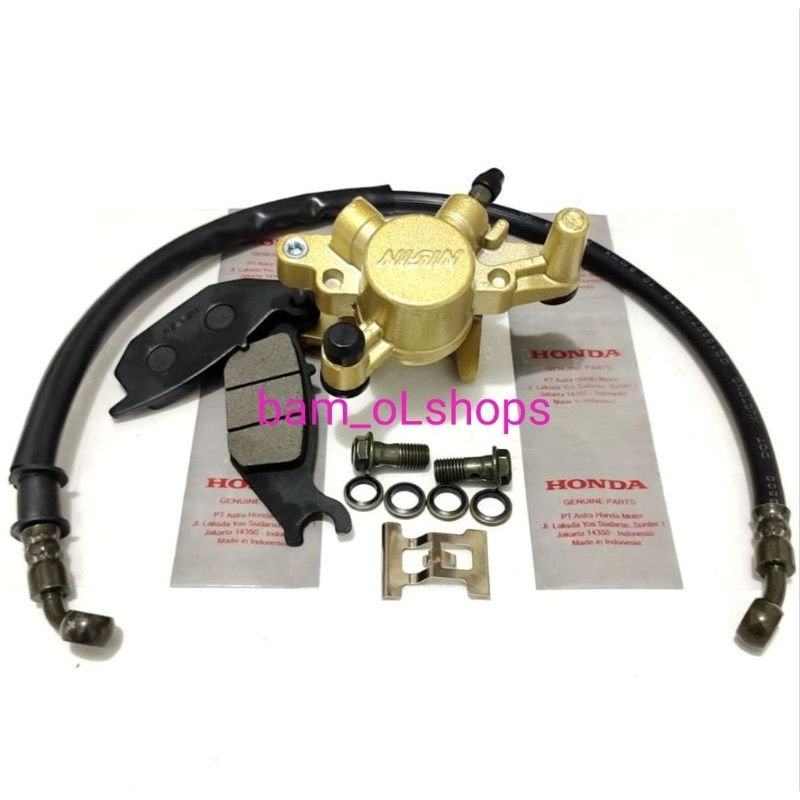 selang rem+baut 2pcs+kaliper belakang Honda Tiger Revo,Megapro new,cs1,Sonic 125 nisin