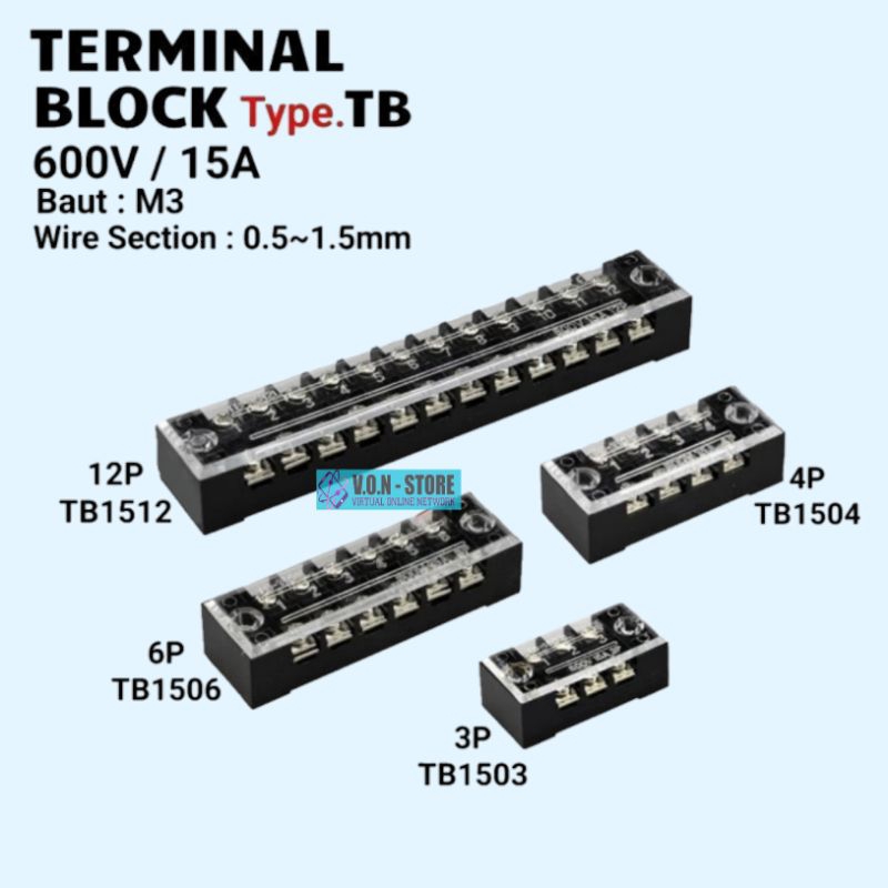 Terminal Blok Kaca 4pin 6pin 12pin