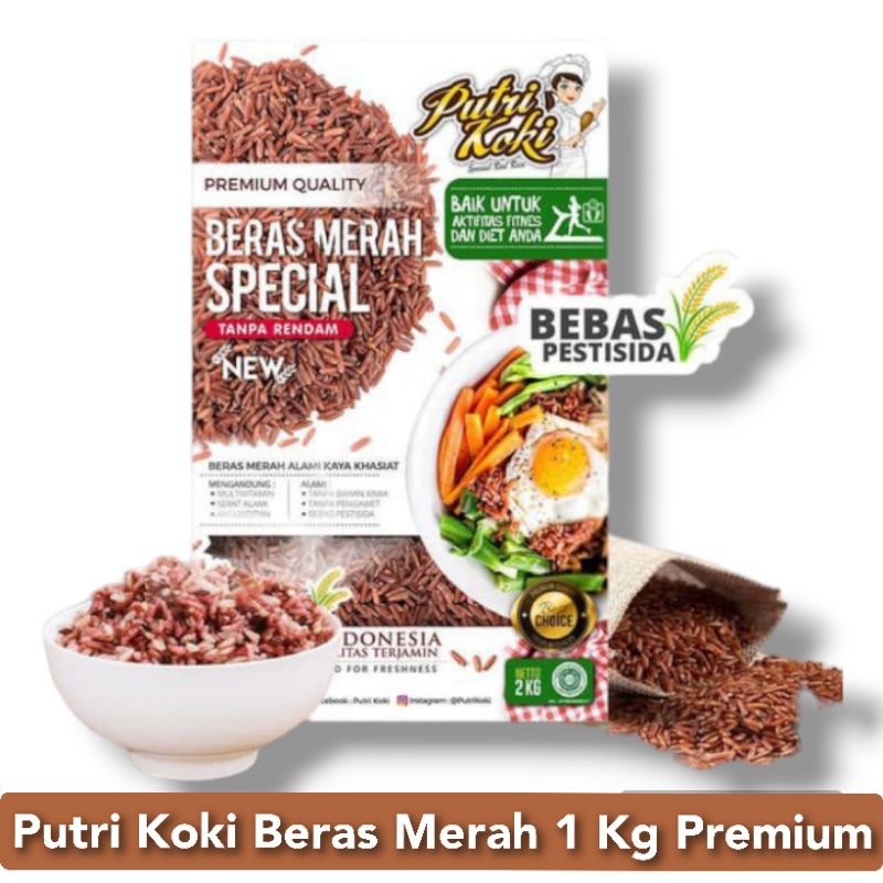 

Mahbubah - Putri Koki Beras Merah Organik 1 Kg Special Tanpa Rendam Kemasan Vacum