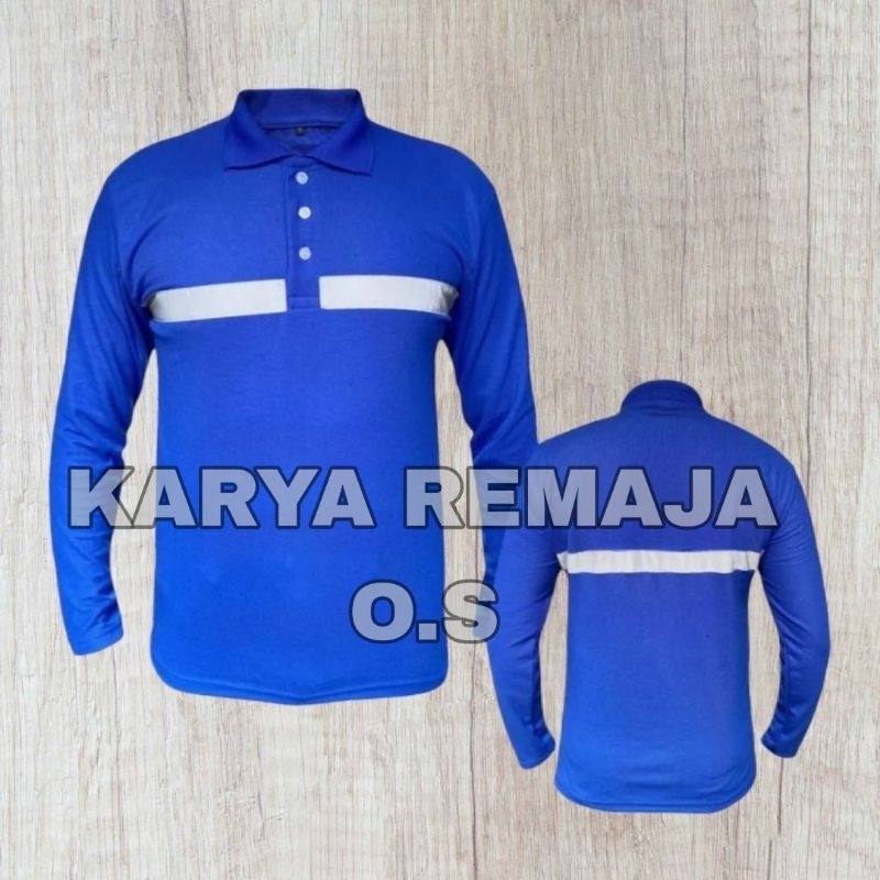 Kaos Polo Panjang Safety Kaos Polo skotlet kaos polo project Kaos skotlet Baju skotlet biru BCA