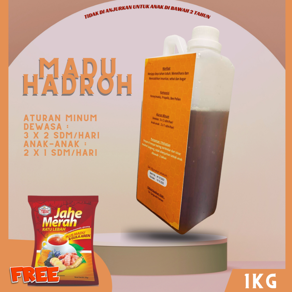 

p4yu Madu Hadroh Super Exstra Propolis 1kg untuk Stamina dan Daya tahan Tubuh